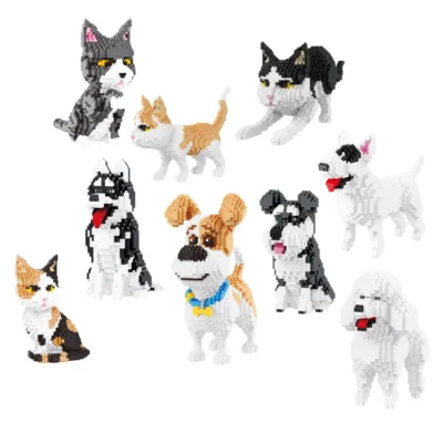 Animals Pet Series Small Particle Building Blocks