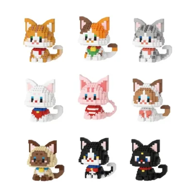 Cartoon Toys Animals Pet Cats Building Blocks