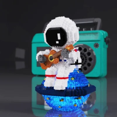 1423pcs Guitar Astronaut Model Micro Building Blocks